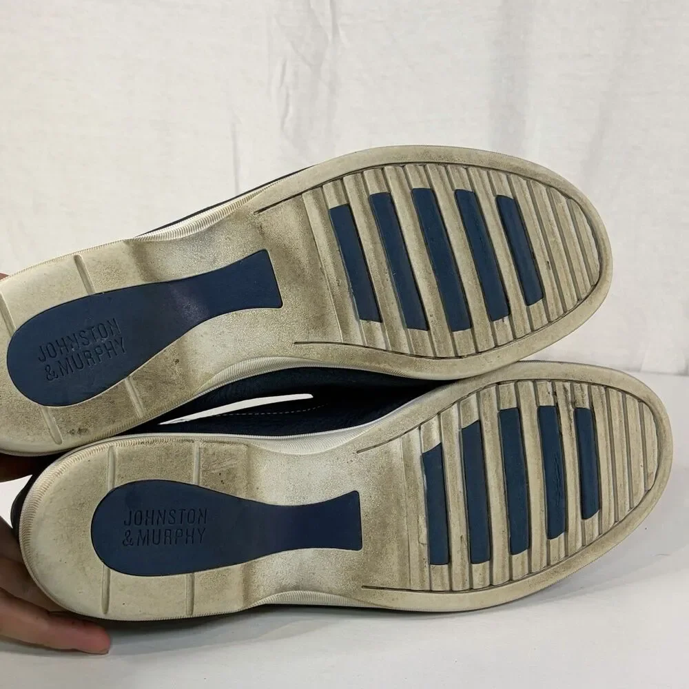 Johnston & Murphy Men’s Loafers Size 10 M Blue Leather Casual Slip on Shoes